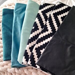 Assorted Decorative Pillow Cases in Dark Green/Teal Suedes & Velvets